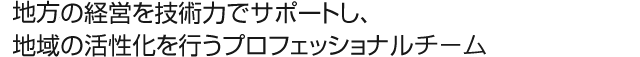地方の経営を技術力でサポートし、地域の活性化を行うプロフェッショナルチーム